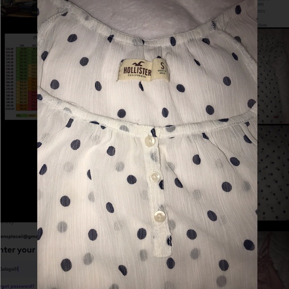 Mesh White & Navy Polkadot Button Shirt - Picture 2 of 5
